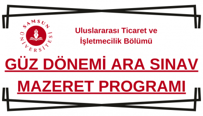 2024-2025 Eğitim-Öğretim Yılı Güz Dönemi Ara Sınav Mazeret Programı