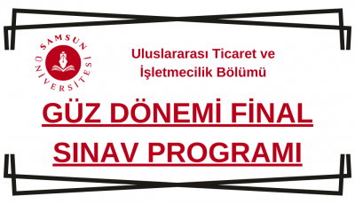 2024-2025 Eğitim-Öğretim Yılı Güz Dönemi Final Sınav Programı