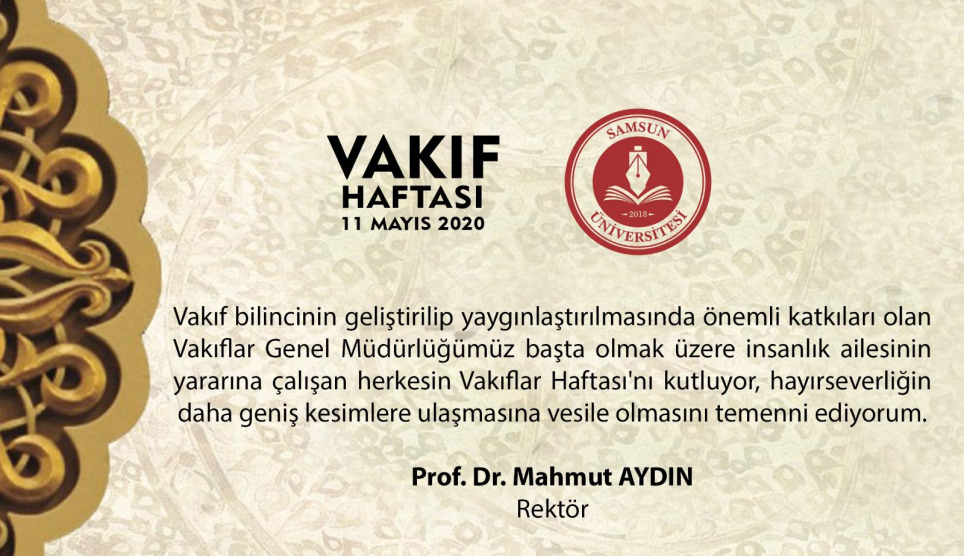 Rektör Aydın: Vakıflar Sosyal Yardımlaşma ve Dayanışma Kültürüdür