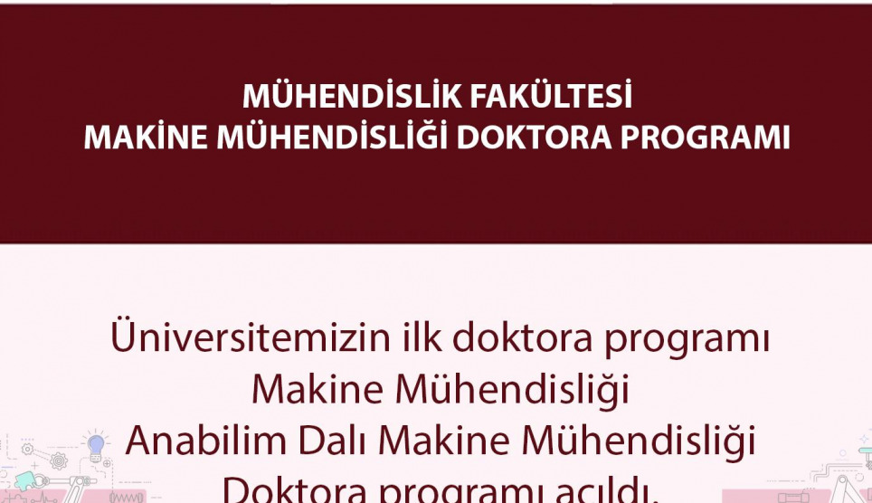 Samsun Üniversitesi Makine Mühendisliği Doktora Programı Açıldı