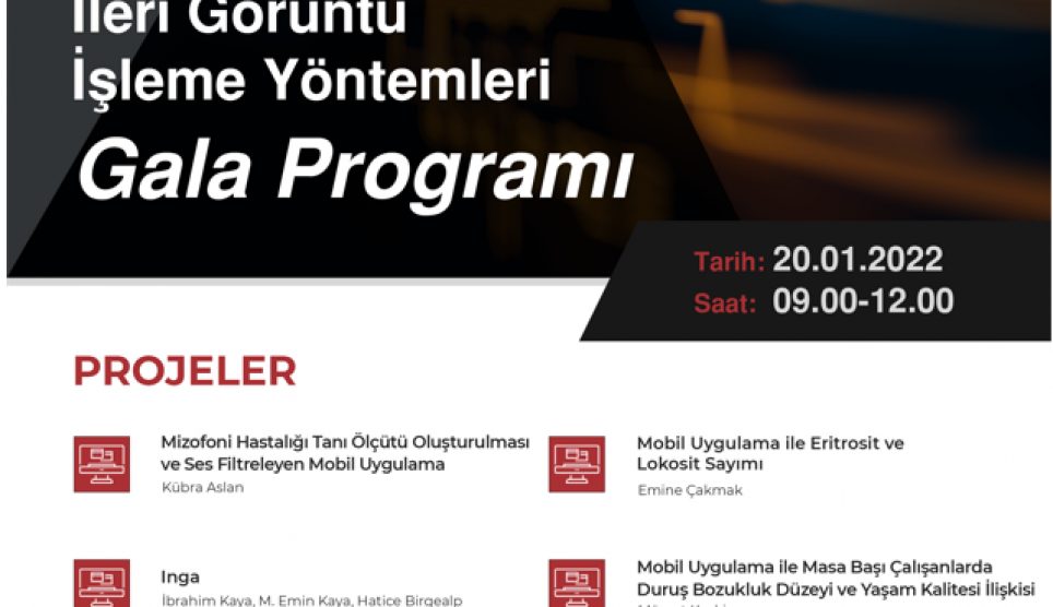 İleri Görüntü İşleme Yöntemleri Gala Programı