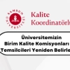Üniversitemiz Birim Kalite Komisyonu Sorumluları ve Birim Temsilcileri Yeniden Belirlendi