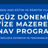 VİZE MAZERET SINAV PROGRAMI – 2022-2023 EĞİTİM-ÖĞRETİM YILI GÜZ YARIYILI İNGİLİZCE MÜTERCİM VE TERCÜMANLIK BÖLÜMÜ