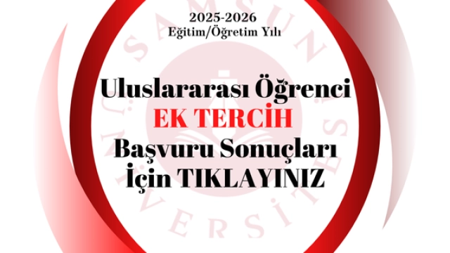 Ek Tercih Sonuçları(Uluslararası Öğrenci)