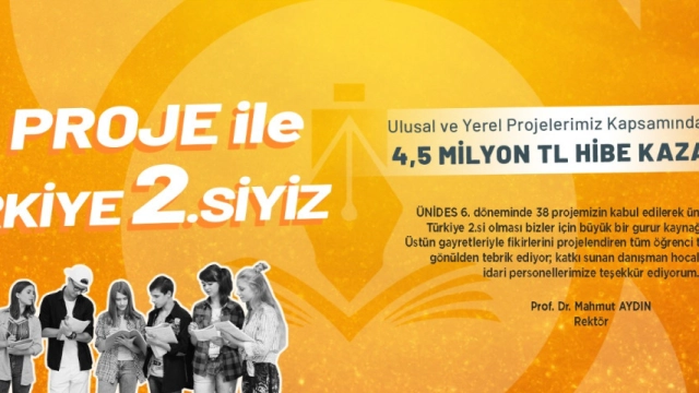 38 Proje ile Türkiye İkincisiyiz