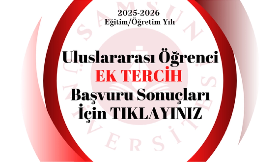 Ek Tercih Sonuçları(Uluslararası Öğrenci)