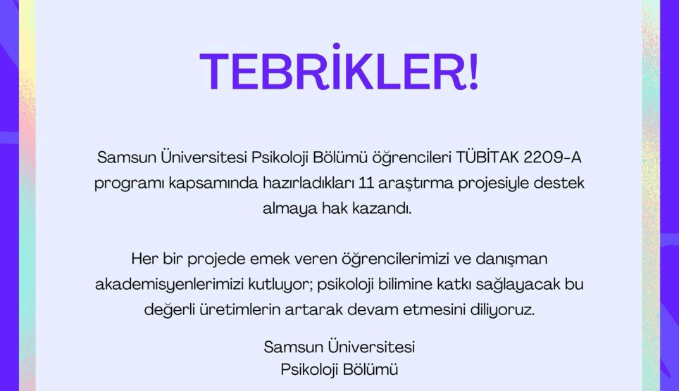 TÜBİTAK 2209-A Proje Sonuçları