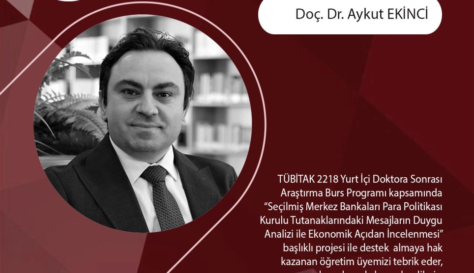 Doç. Dr. Aykut Ekinci’nin Projesine TÜBİTAK’tan Destek